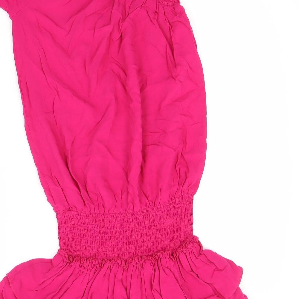 Buffalo Womens Pink  Viscose Fit & Flare  Size 10  One Shoulder