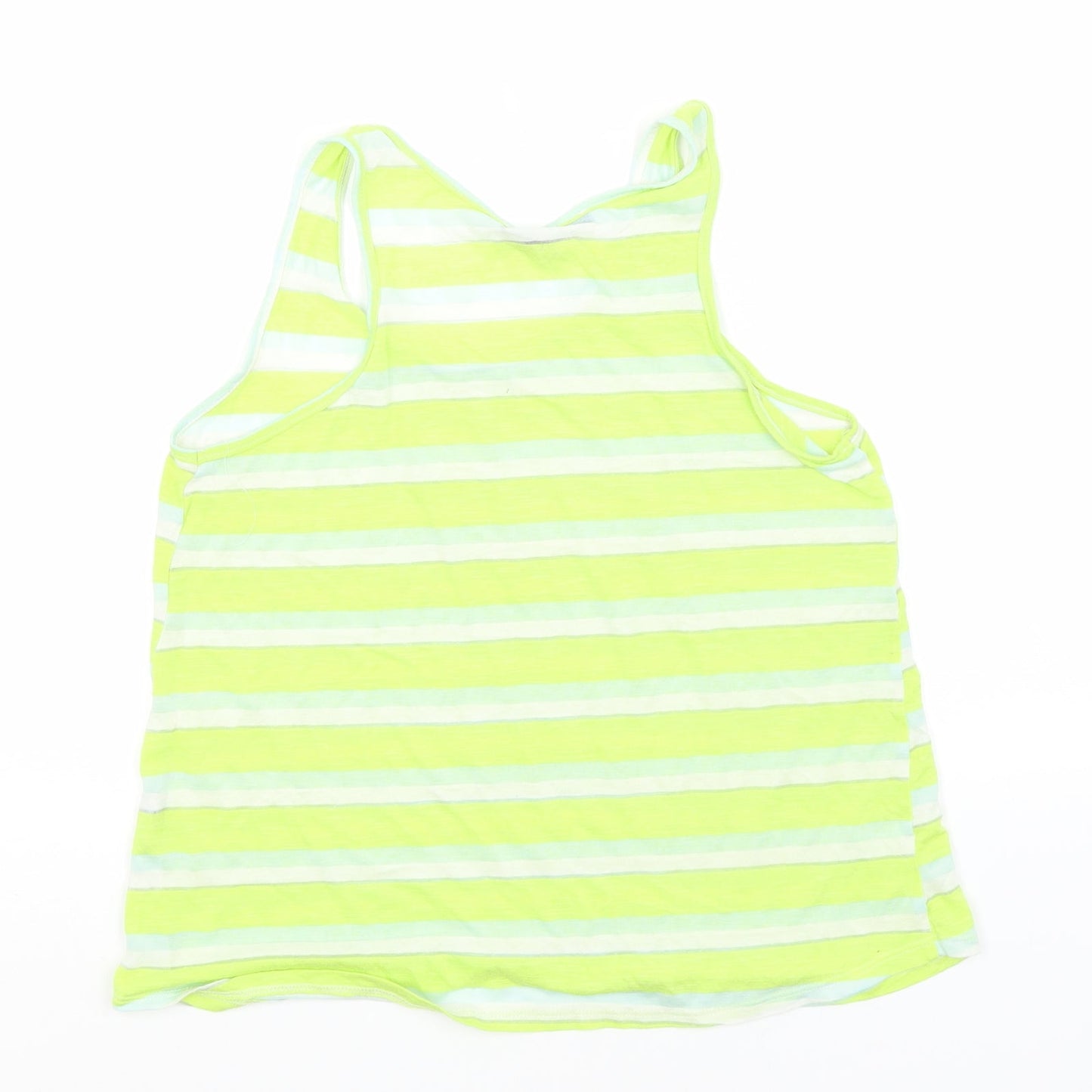 Atmosphere Womens Yellow Striped Polyester Basic Tank Size 10 Round Neck