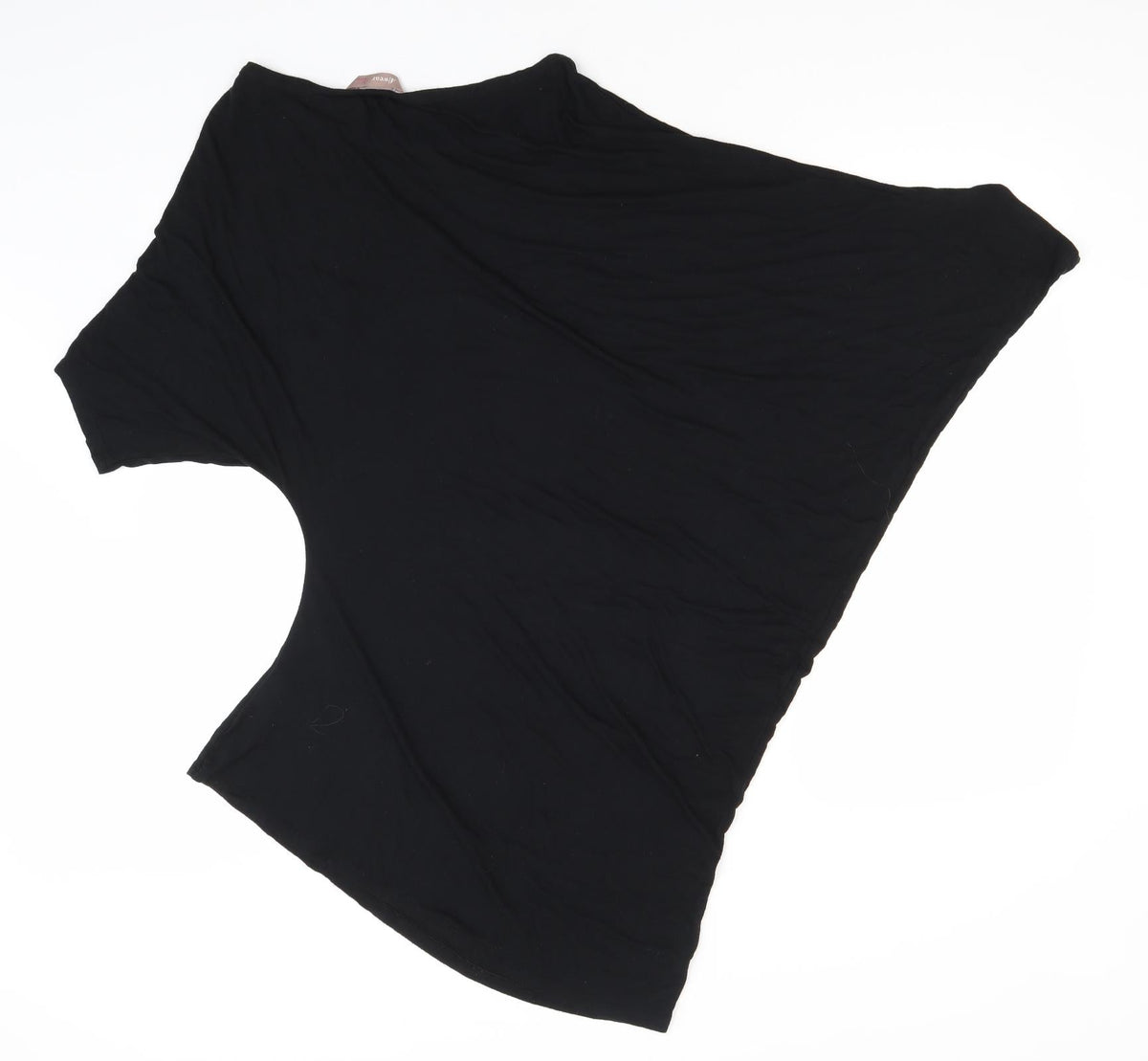 Back view of Awear women’s black viscose basic t-shirt, size UK 12, round neck