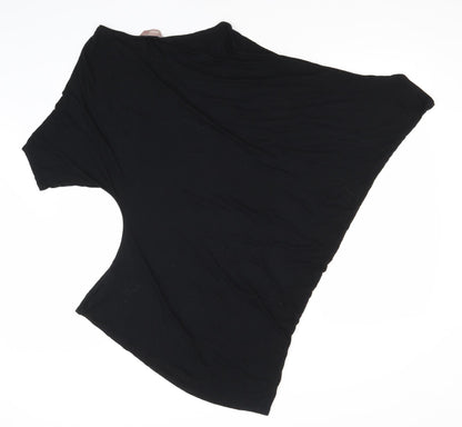 Back view of Awear women’s black viscose basic t-shirt, size UK 12, round neck