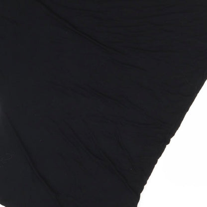 Brand and care label for Awear women’s black viscose basic t-shirt, size UK 12, round neck