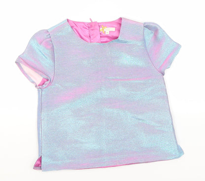 John Lewis Girls Pink  Viscose Basic T-Shirt Size 10 Years Round Neck