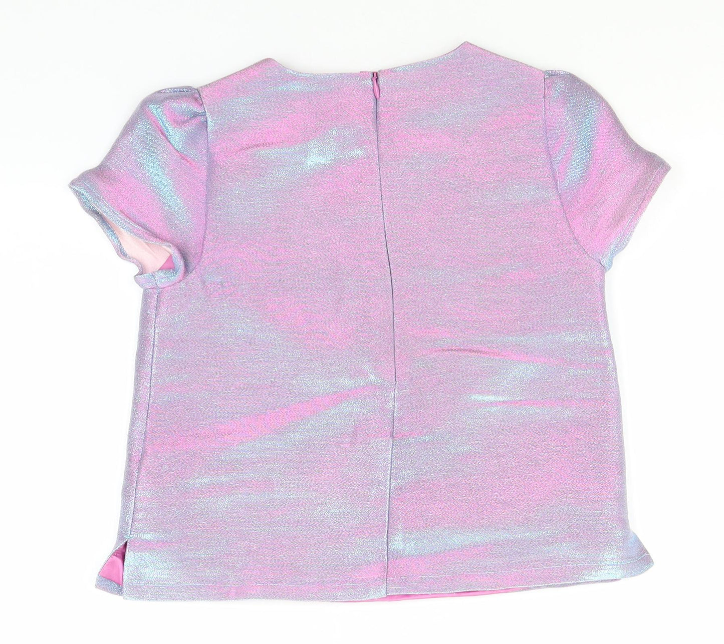 John Lewis Girls Pink  Viscose Basic T-Shirt Size 10 Years Round Neck