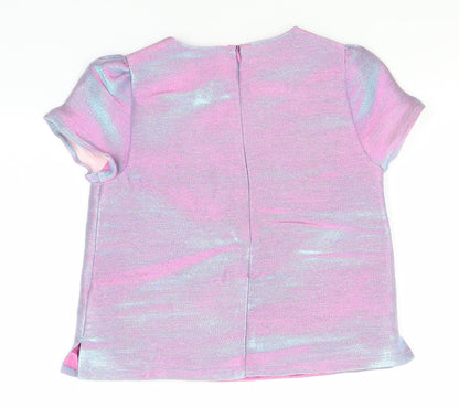 John Lewis Girls Pink  Viscose Basic T-Shirt Size 10 Years Round Neck