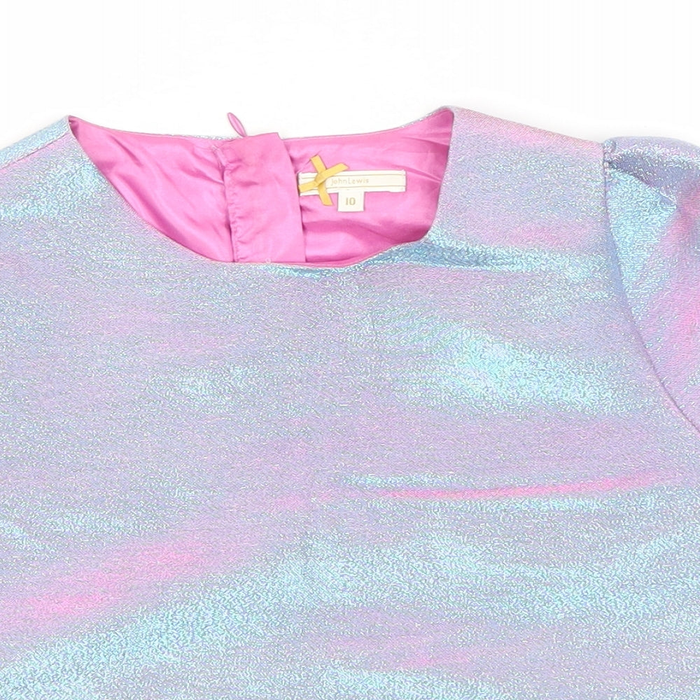 John Lewis Girls Pink  Viscose Basic T-Shirt Size 10 Years Round Neck