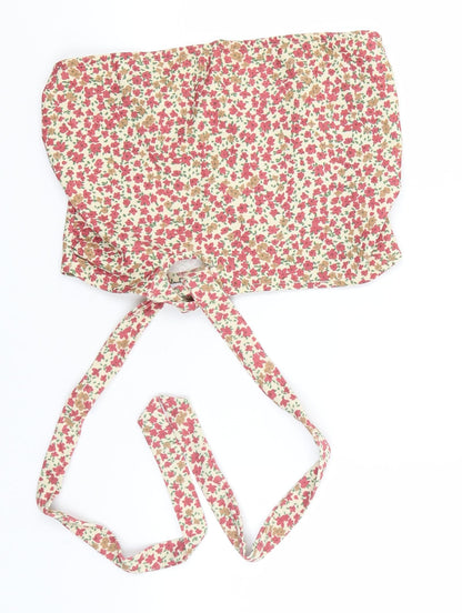 SheIn Womens Ivory Floral Polyester Basic Tank Size M Off the Shoulder