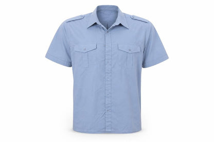 Mens UK Size M Easy Blue  Button-Up Short Sleeve Casual Shirt