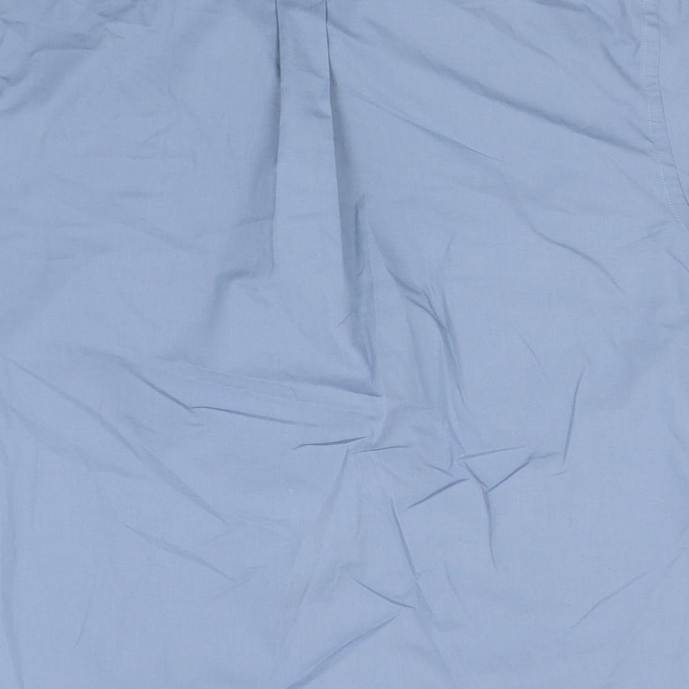 Mens UK Size M Easy Blue  Button-Up Short Sleeve Casual Shirt