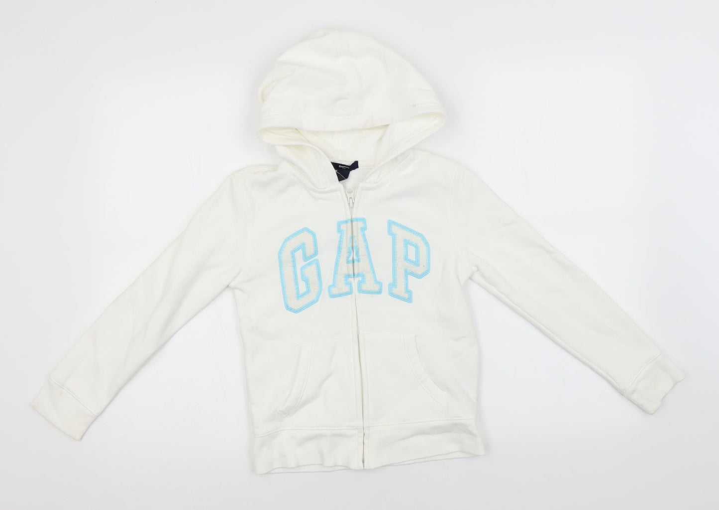 Gap Boys White  Cotton Full Zip Hoodie Size 8-9 Years