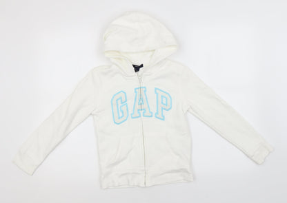 Gap Boys White  Cotton Full Zip Hoodie Size 8-9 Years