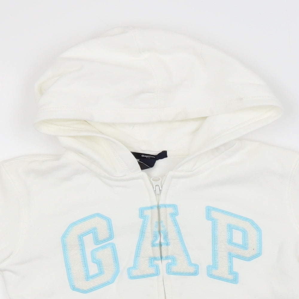 Gap Boys White  Cotton Full Zip Hoodie Size 8-9 Years