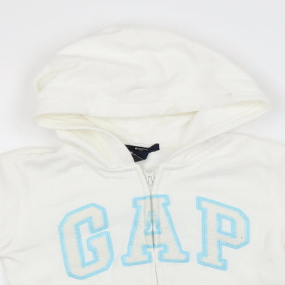 Gap Boys White  Cotton Full Zip Hoodie Size 8-9 Years