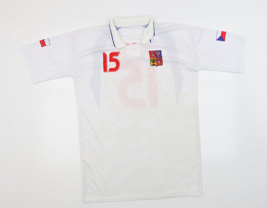 Preworn Mens White    T-Shirt  Collared