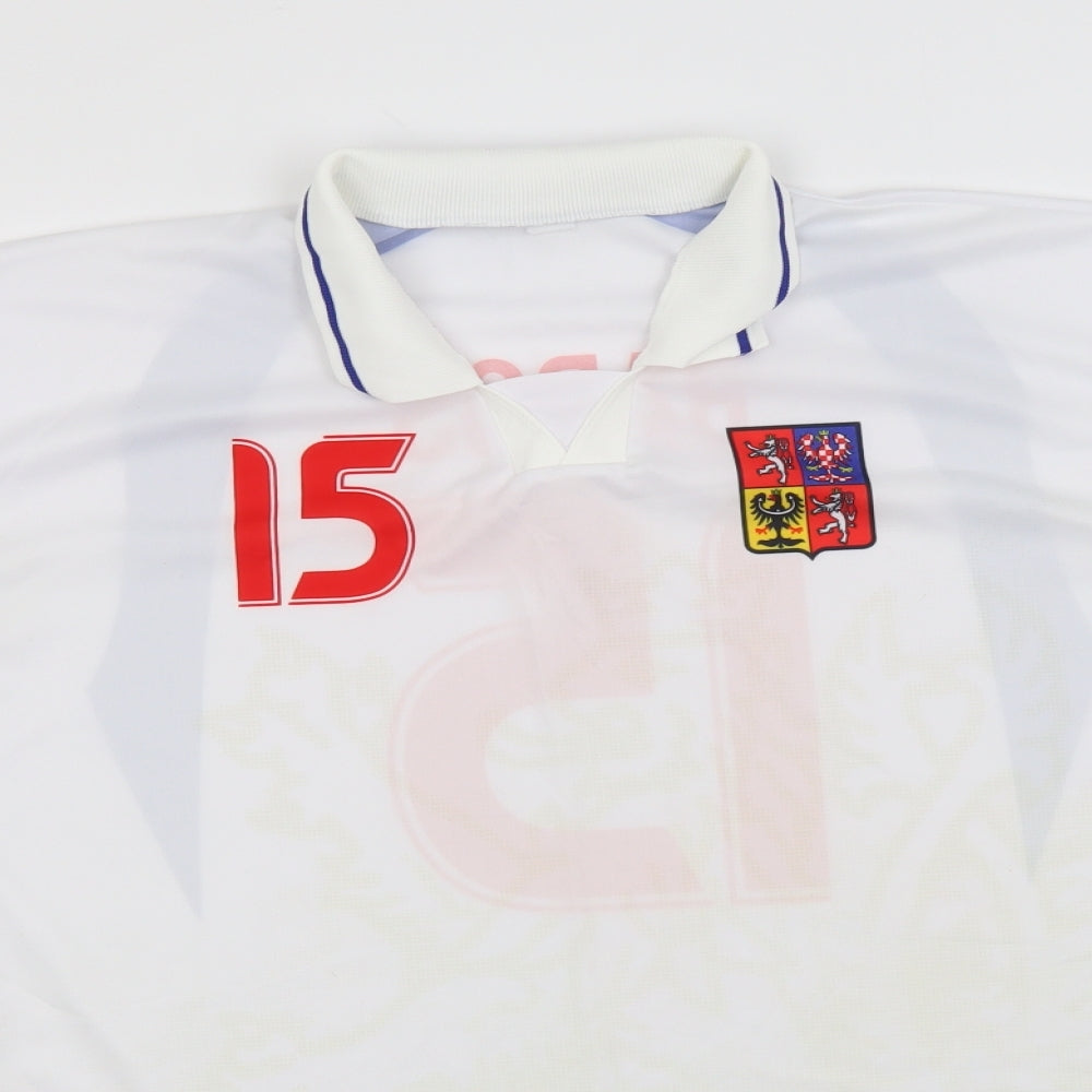 Preworn Mens White    T-Shirt  Collared