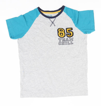 Matalan Boys Grey  Cotton Basic T-Shirt Size 13 Years Round Neck  - Team Chill