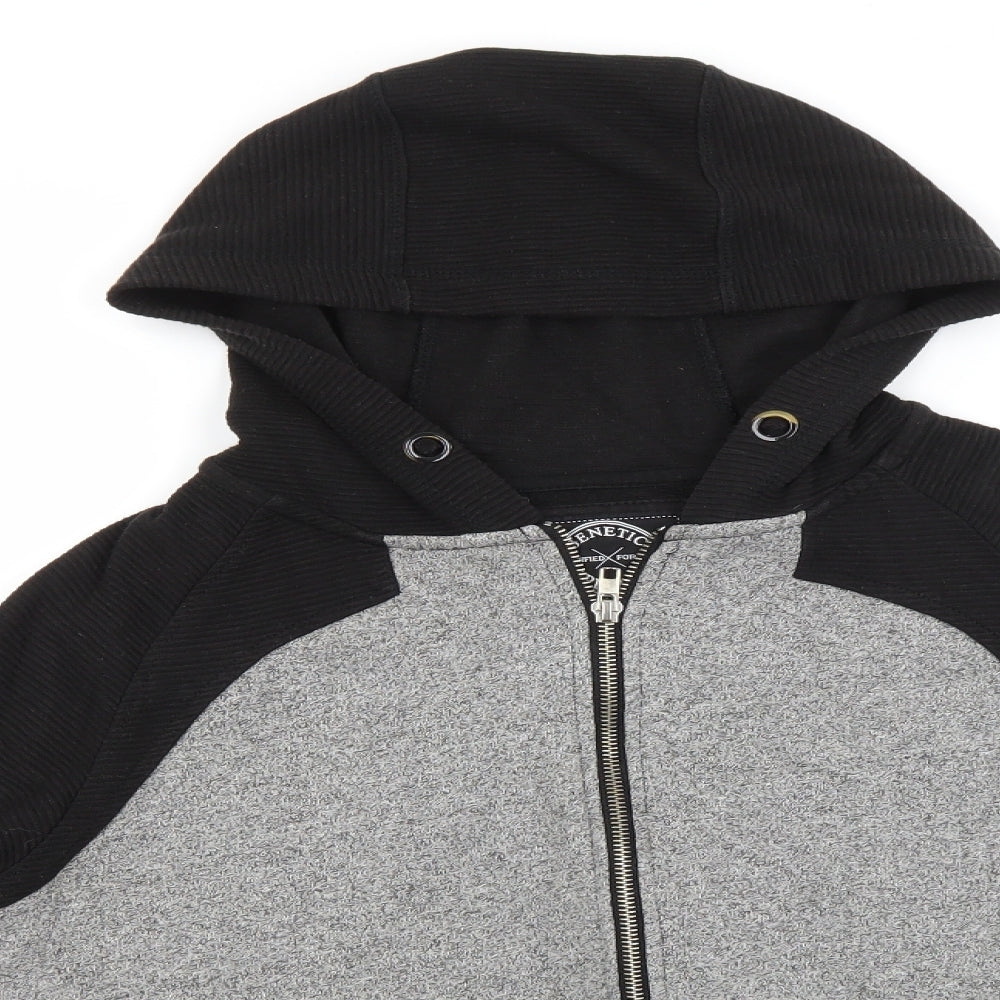 Mens UK Size S Genetic Apparel Grey Full Zip Hoodie