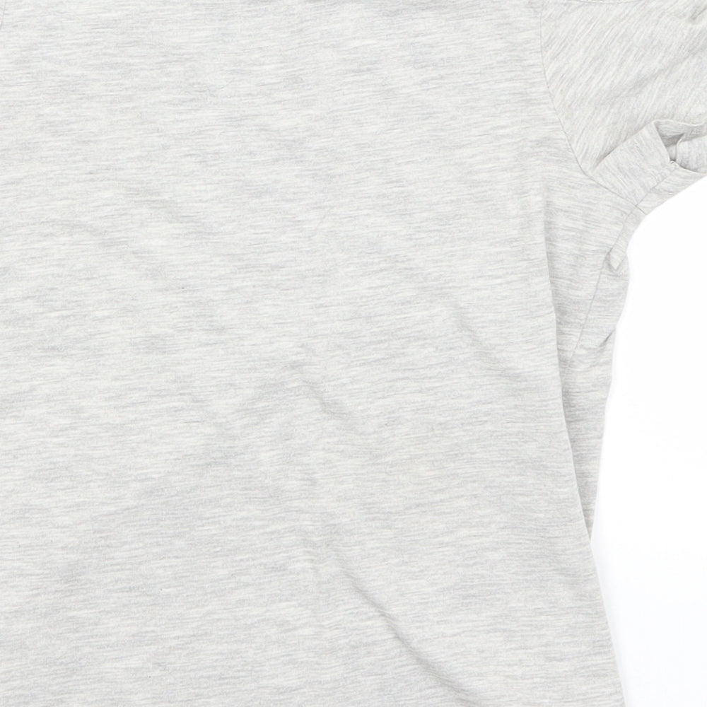 George Girls Grey  Cotton Basic T-Shirt Size 7-8 Years Round Neck  - Hearts
