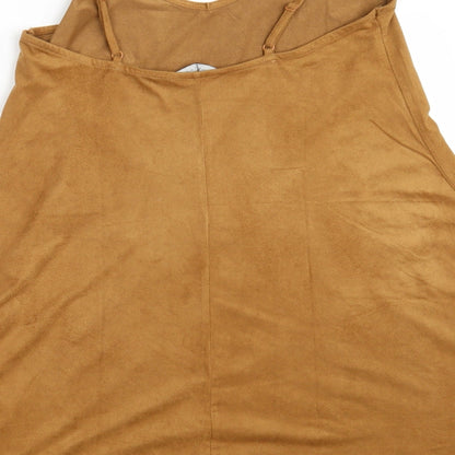 New Look Womens Brown  Polyester A-Line  Size 8  V-Neck