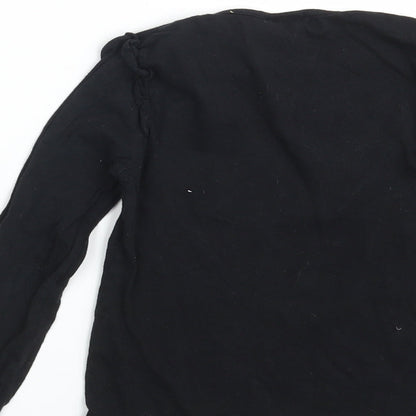 Disney Girls Black  100% Cotton Basic T-Shirt Size 8 Years Round Neck  - Minnie Mouse