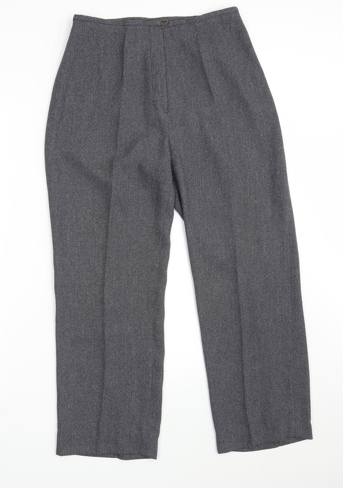 Womens UK Size 10 Preworn Regular Fit Cropped Grey Trousers