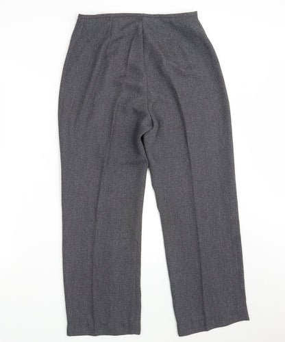 Womens UK Size 10 Preworn Regular Fit Cropped Grey Trousers
