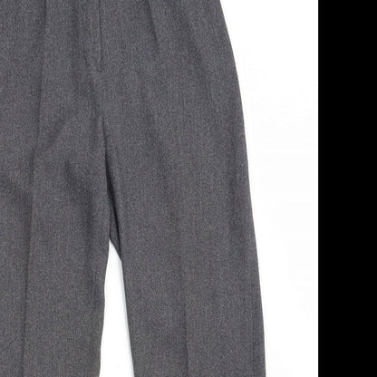 Womens UK Size 10 Preworn Regular Fit Cropped Grey Trousers