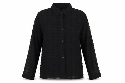 Womens UK Size L Preworn Black Basic Button-Up