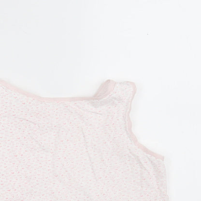 Primark Girls Pink Polka Dot 100% Cotton Cropped Tank Size 7-8 Years Round Neck