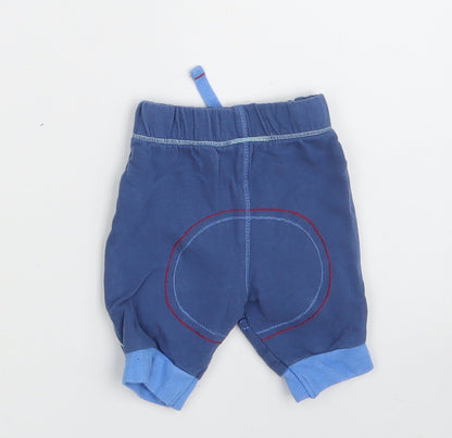 George Baby Blue  100% Cotton Jogger Leggings Size 0-3 Months   - Waist 14in; Inside  leg 5in
