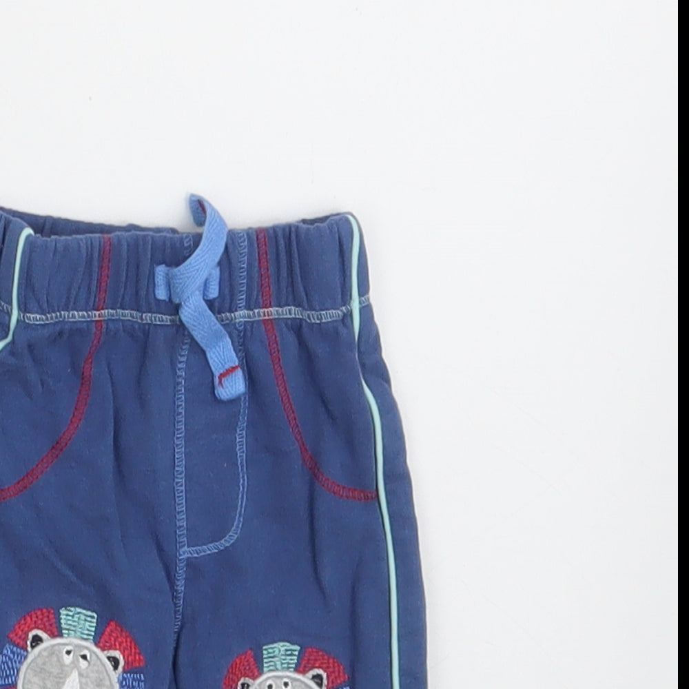 George Baby Blue  100% Cotton Jogger Leggings Size 0-3 Months   - Waist 14in; Inside  leg 5in