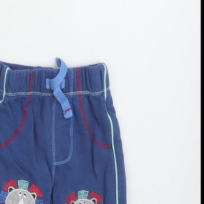 George Baby Blue  100% Cotton Jogger Leggings Size 0-3 Months   - Waist 14in; Inside  leg 5in