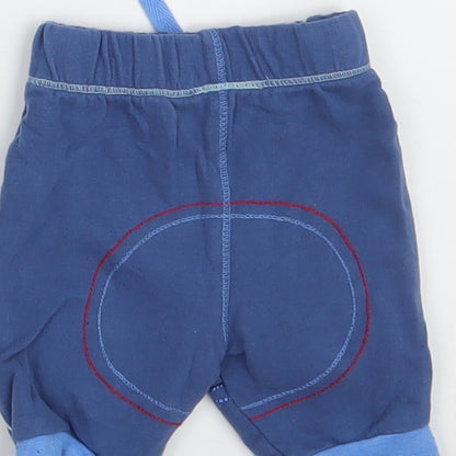 George Baby Blue  100% Cotton Jogger Leggings Size 0-3 Months   - Waist 14in; Inside  leg 5in