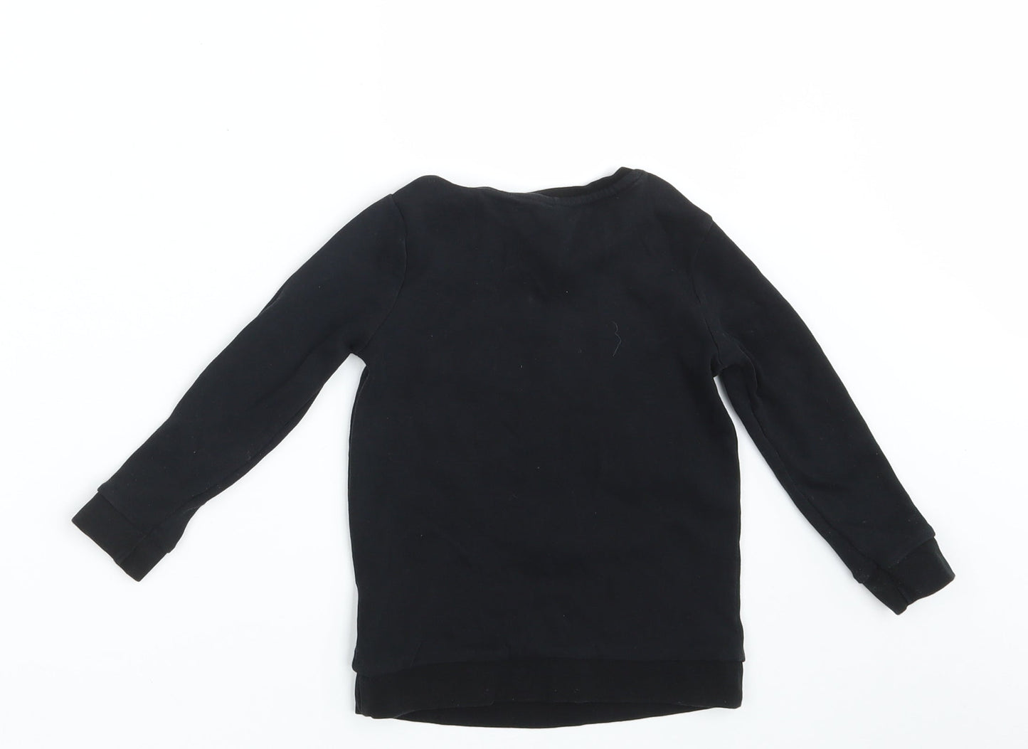 George Girls Black  100% Cotton Pullover Sweatshirt Size 2-3 Years