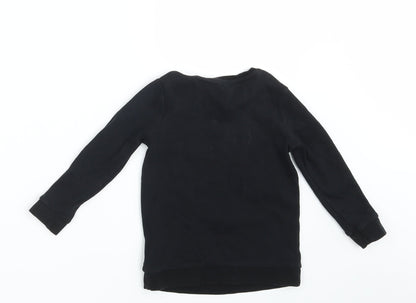 George Girls Black  100% Cotton Pullover Sweatshirt Size 2-3 Years