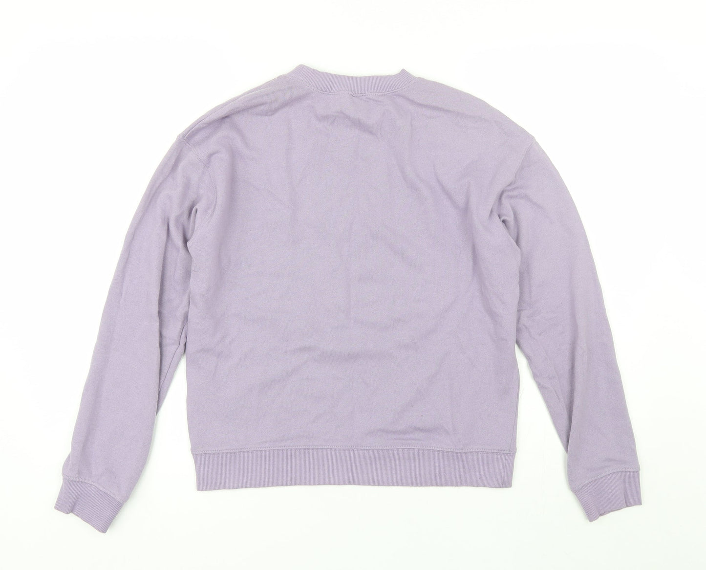Divided Womens Purple Round Neck  Cotton Pullover Jumper Size S