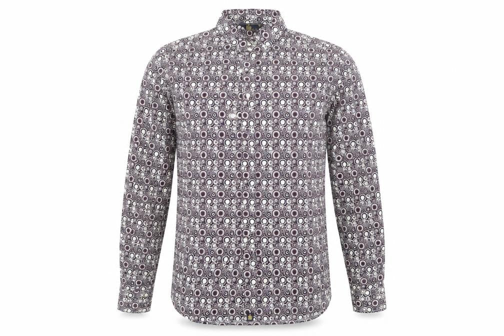 Mens UK Size S TU Purple  Button-Up Long Sleeve Casual Shirt