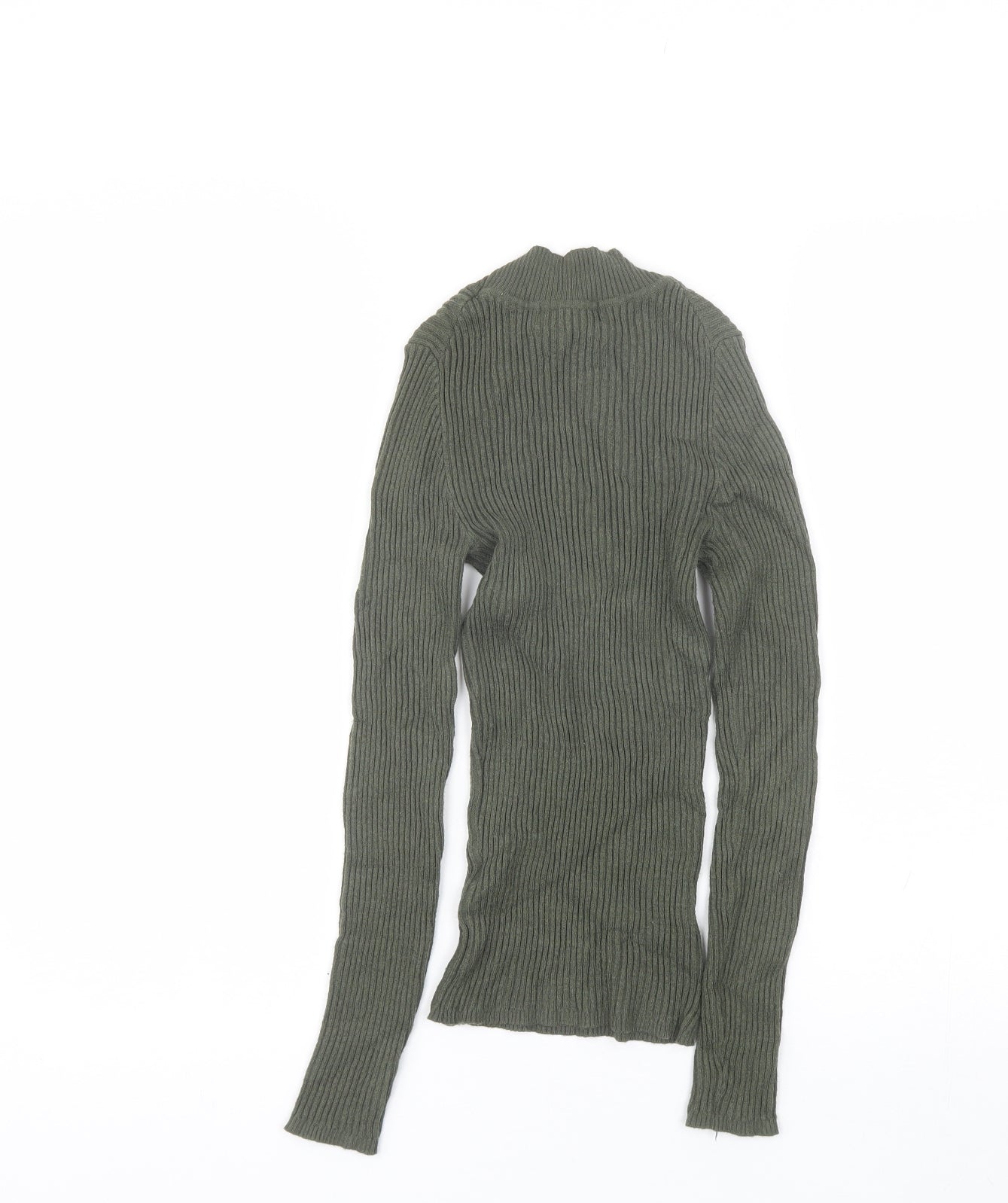 Primark Womens Green High Neck  Viscose Pullover Jumper Size 2XS