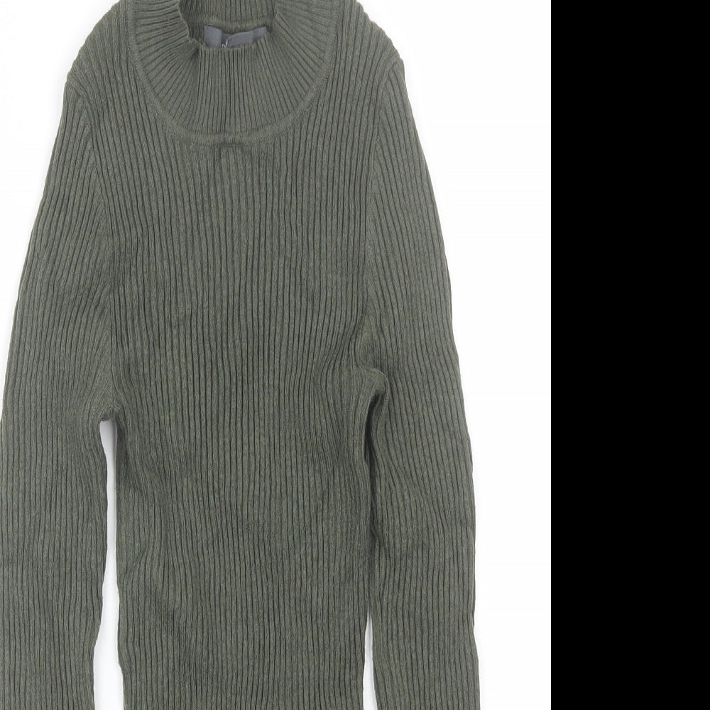 Primark Womens Green High Neck  Viscose Pullover Jumper Size 2XS