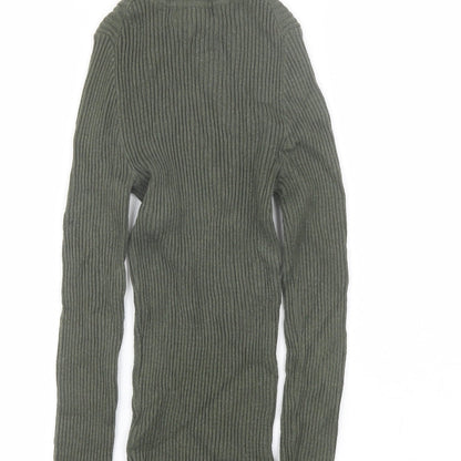 Primark Womens Green High Neck  Viscose Pullover Jumper Size 2XS