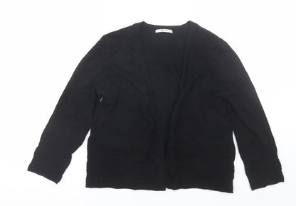 TU Womens Black V-Neck  Viscose Cardigan Jumper Size 10