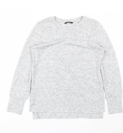 George Womens Grey Round Neck  Polyester Pullover Jumper Size S