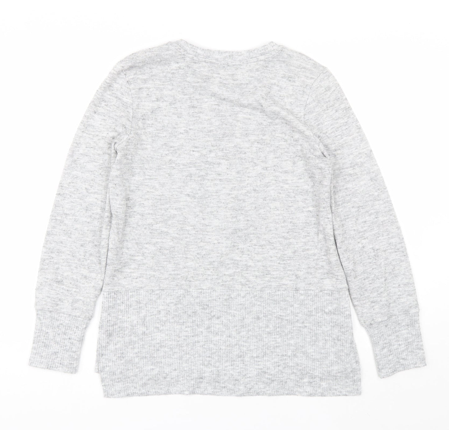 George Womens Grey Round Neck  Polyester Pullover Jumper Size S