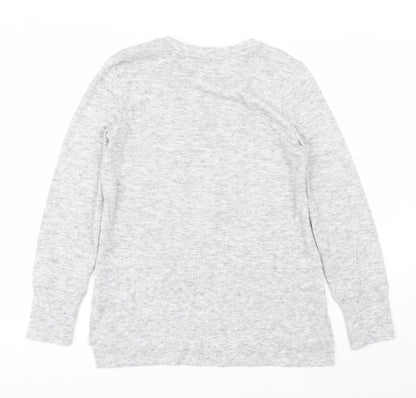 George Womens Grey Round Neck  Polyester Pullover Jumper Size S