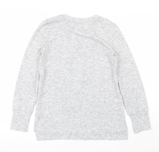 George Womens Grey Round Neck  Polyester Pullover Jumper Size S