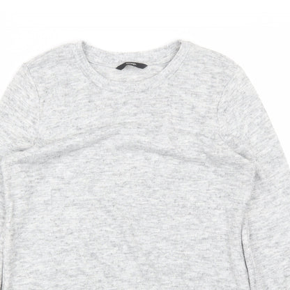 George Womens Grey Round Neck  Polyester Pullover Jumper Size S