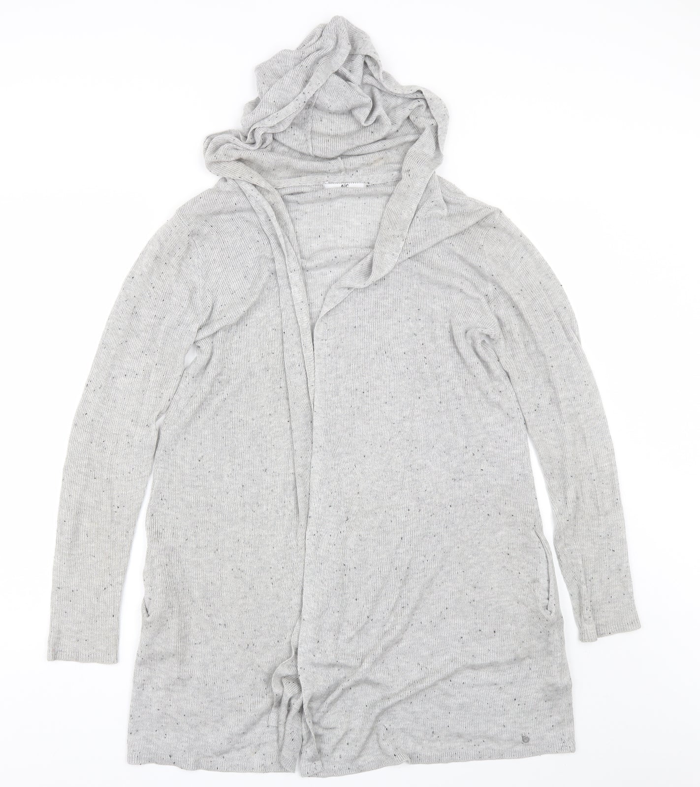 AJC Womens Grey V-Neck  Viscose Cardigan Jumper Size 14