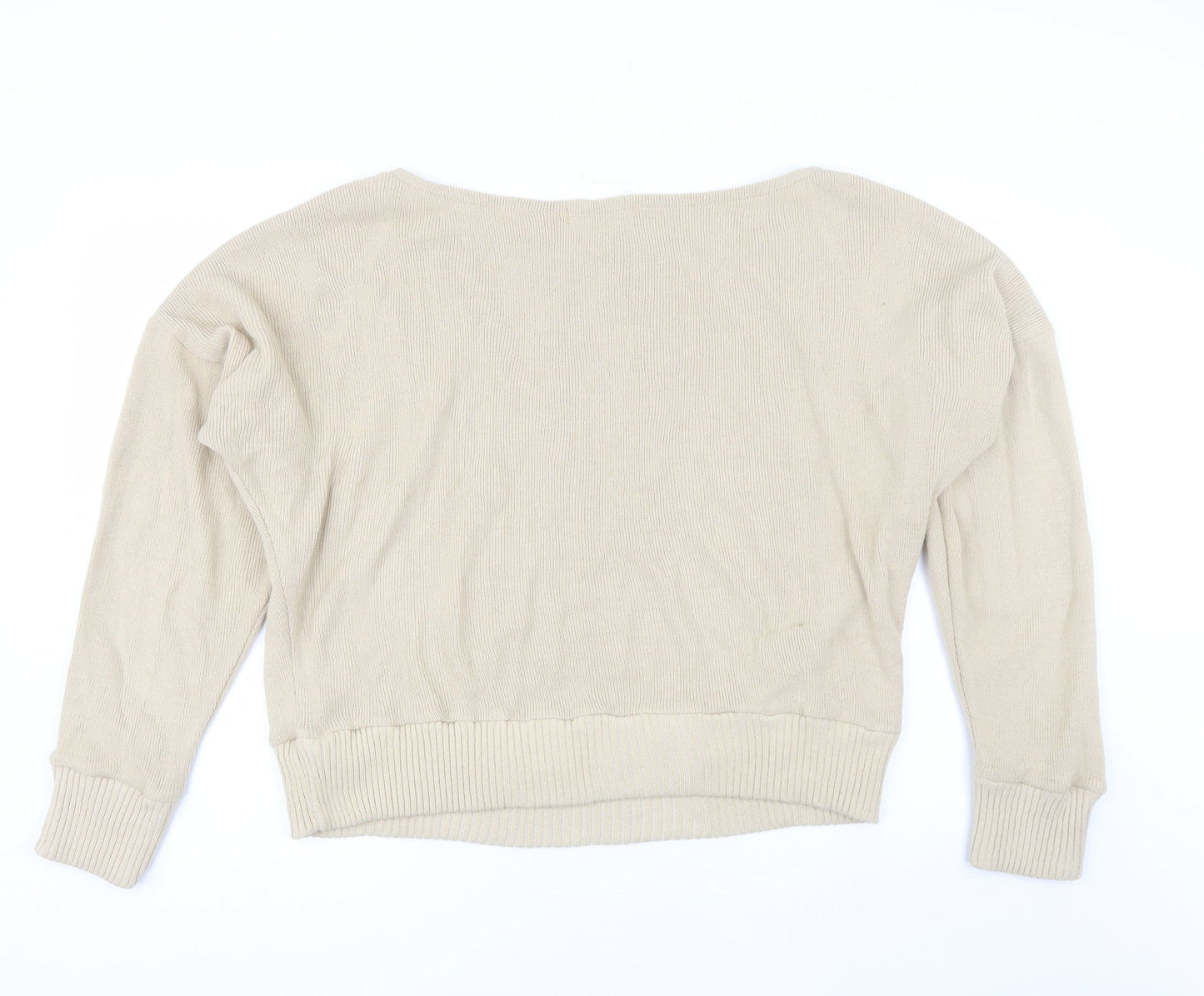 Womens UK Size M Femme Luxe Beige Pullover Jumper