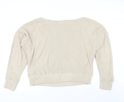 Womens UK Size M Femme Luxe Beige Pullover Jumper