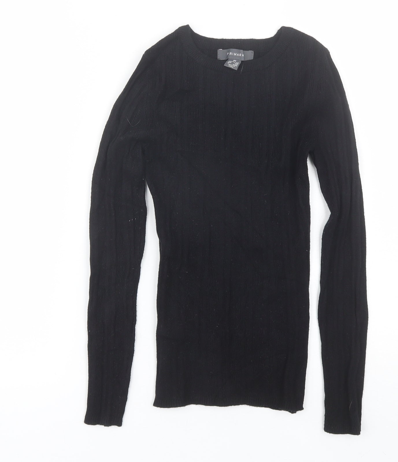 Primark Womens Black Round Neck  Viscose Pullover Jumper Size XS