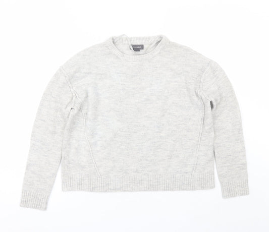 Primark Womens Grey Round Neck  Acrylic Pullover Jumper Size 2XS